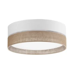 Plafon Sufitowy LINOBIANCO Biały Brązowy Abażur 3xE27 45cm * TK Lighting Online
