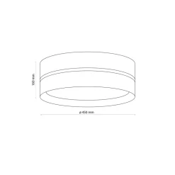 Plafon Sufitowy LINOBIANCO Biały Brązowy Abażur 3xE27 45cm * TK Lighting Online