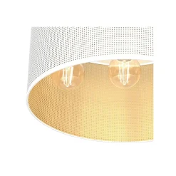 Plafon Sufitowy LOFT SHADE Biały Złoty Klosz z Tworzywa 3xE27 40cm * Luminex Discount