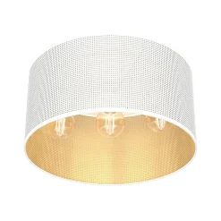 Plafon Sufitowy LOFT SHADE Biały Złoty Klosz z Tworzywa 3xE27 40cm * Luminex Discount
