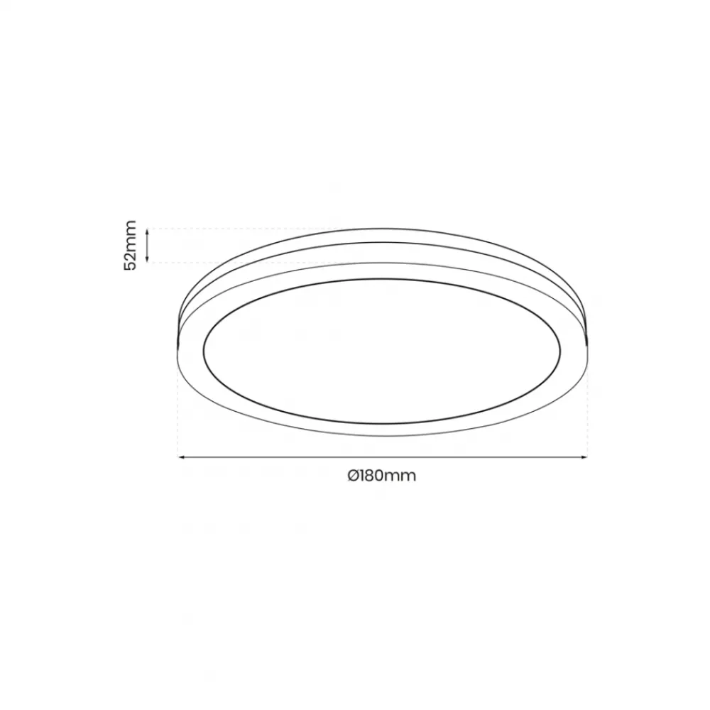 Plafon Sufitowy MARLON Czarny Biały 12W LED 4000K IP54 18cm * Eko-light Best
