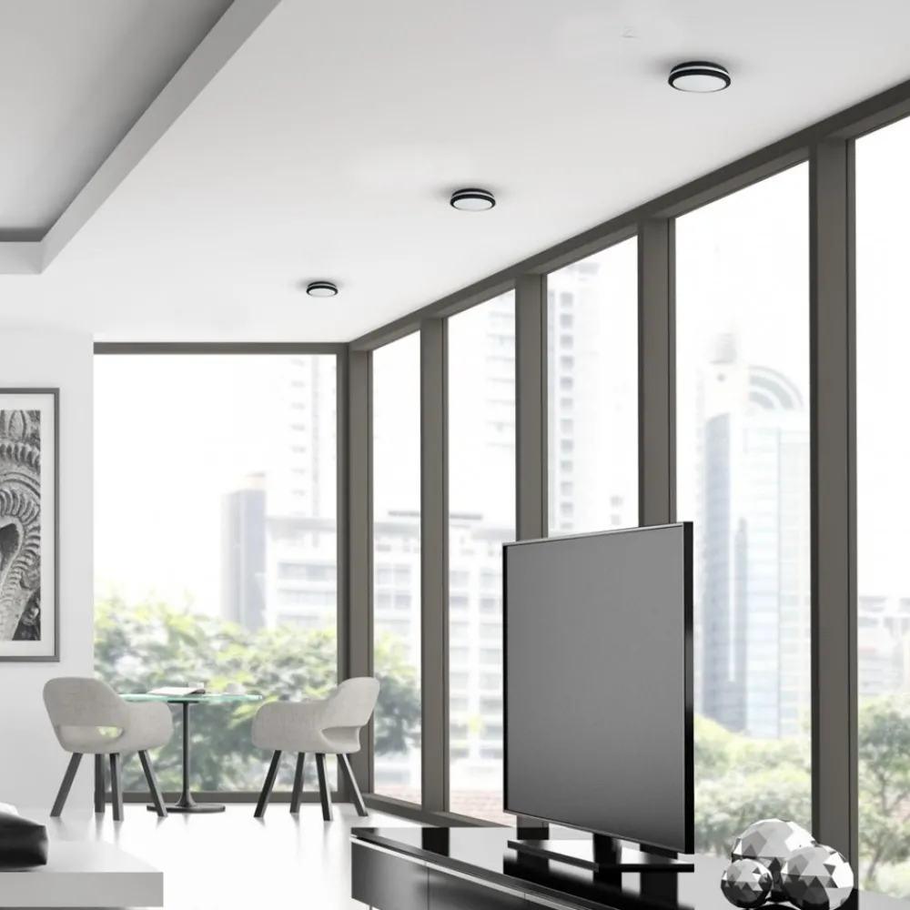 Plafon Sufitowy MARLON Czarny Biały 12W LED 4000K IP54 18cm * Eko-light Best