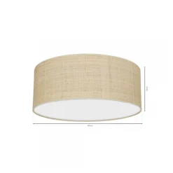 Plafon Sufitowy MARSHALL Biały Ratan Abażur 2xE27 40cm * Eko-light Discount