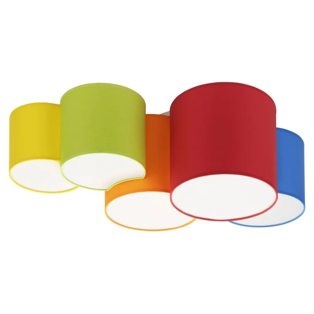 Plafon Sufitowy MONA KIDS Kolorowy Abażury 5xE27 * TK Lighting Outlet