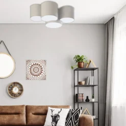 Plafon Sufitowy MONA Szary Abażury 4xE27 * TK Lighting Best