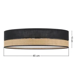 Plafon Sufitowy PAGLIA Czarny Boho Abażur 4xE27 45cm * TK Lighting