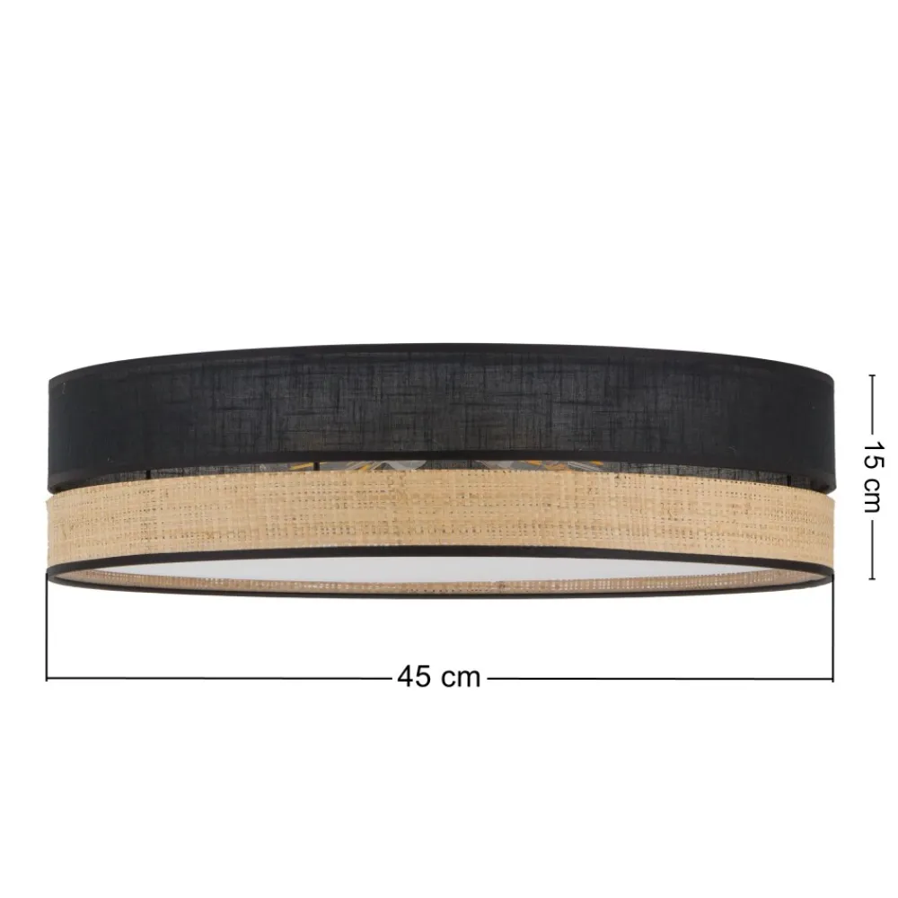 Plafon Sufitowy PAGLIA Czarny Boho Abażur 4xE27 45cm * TK Lighting