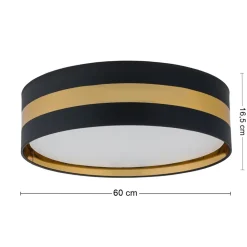 Plafon Sufitowy PARIS Czarny Złoty Abażur 4xE27 60cm * TK Lighting Clearance