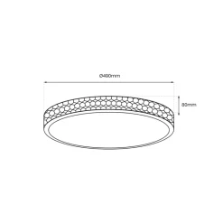 Plafon Sufitowy SHINY Biały Srebrny 34W LED 49cm * Eko-light Online