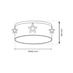 Plafon Sufitowy STAR Niebieski Biały Abażur 2xE27 40cm * Eko-light Clearance