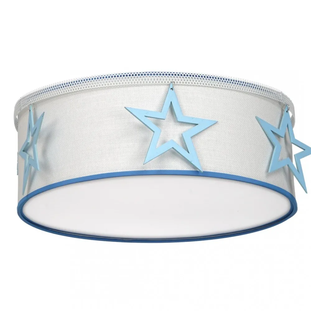 Plafon Sufitowy STAR Niebieski Biały Abażur 2xE27 40cm * Eko-light Clearance