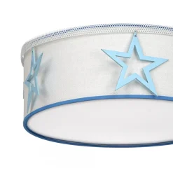 Plafon Sufitowy STAR Niebieski Biały Abażur 2xE27 40cm * Eko-light Clearance