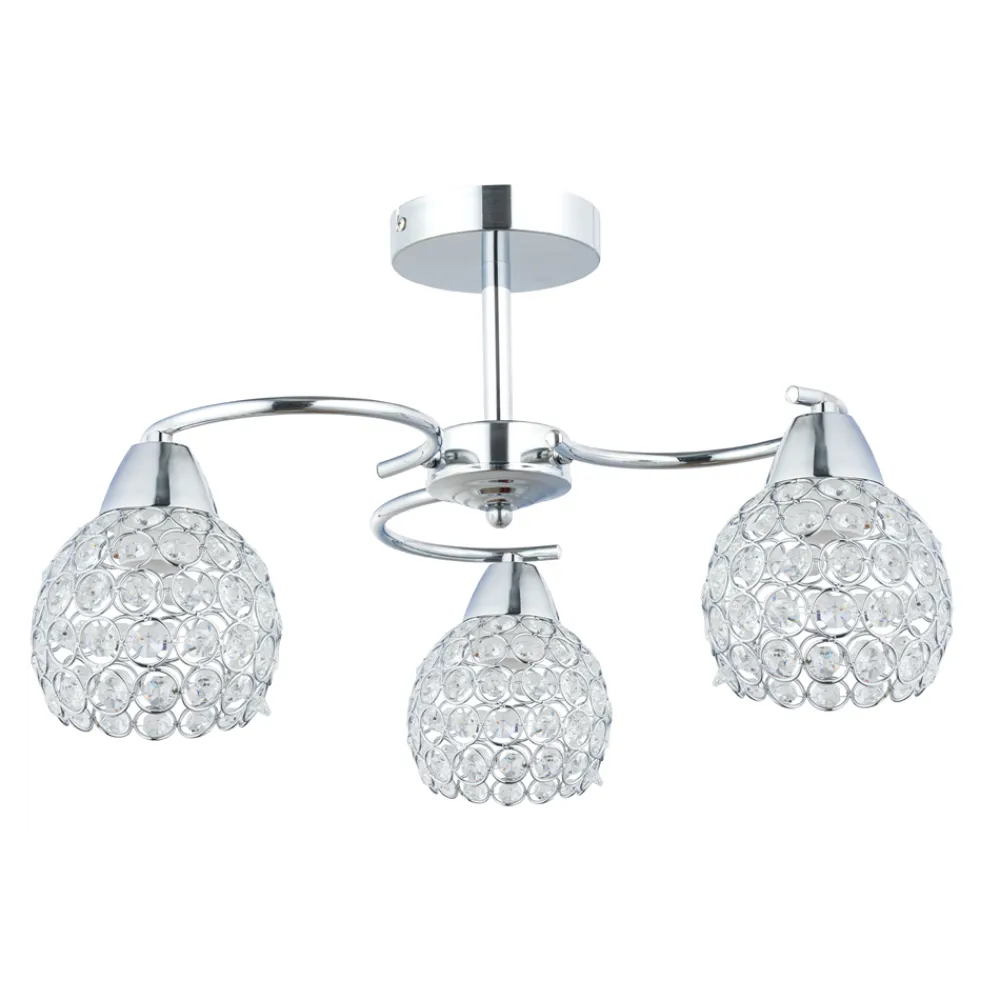 Plafon sufitowy z kryształowymi kloszami Crystal I 3xE27 * HowHomely Discount