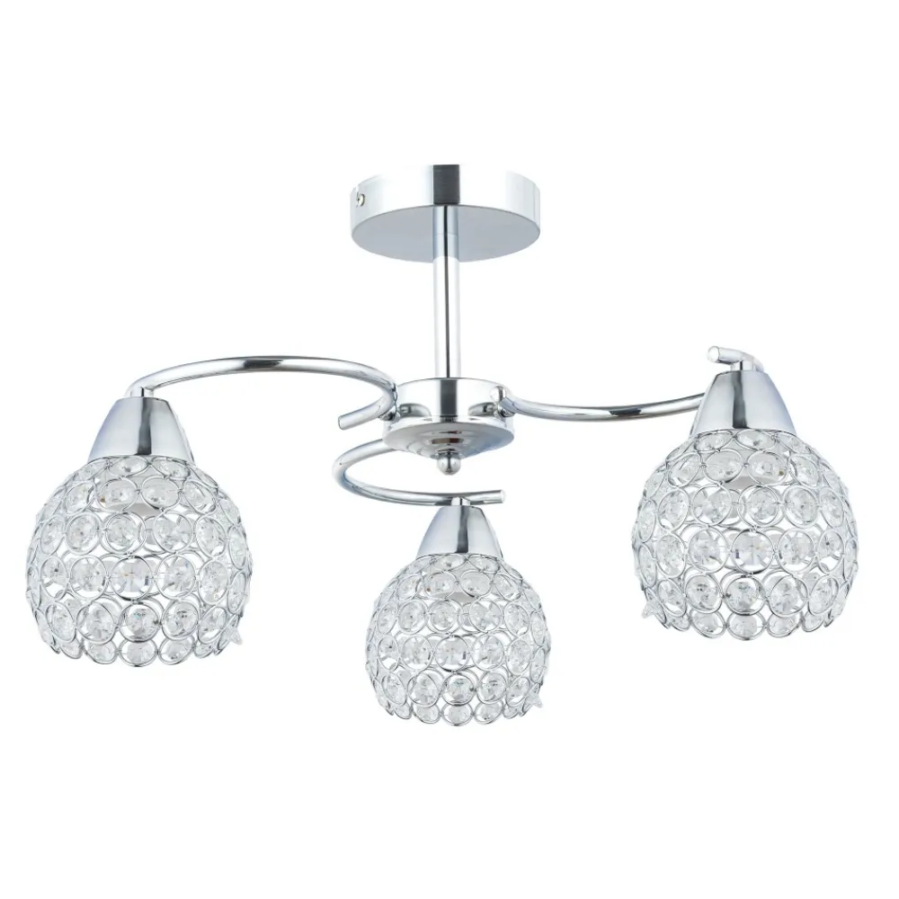 Plafon sufitowy z kryształowymi kloszami Crystal I 3xE27 * HowHomely Discount