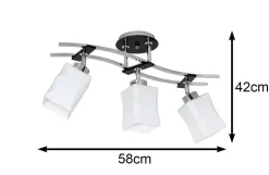 Plafon szklany Derby potrójny chrom glam * Luminex Best