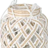 Pleciony lampion ze szklanym wkładem 16xh20 cm