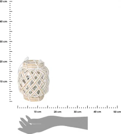Pleciony lampion ze szklanym wkładem 16xh20 cm