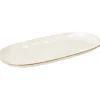 Półmisek owalny biały z brązową krawędzią 31 cm * Siaki Collection Hot
