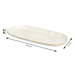Półmisek owalny biały z brązową krawędzią 31 cm * Siaki Collection Hot