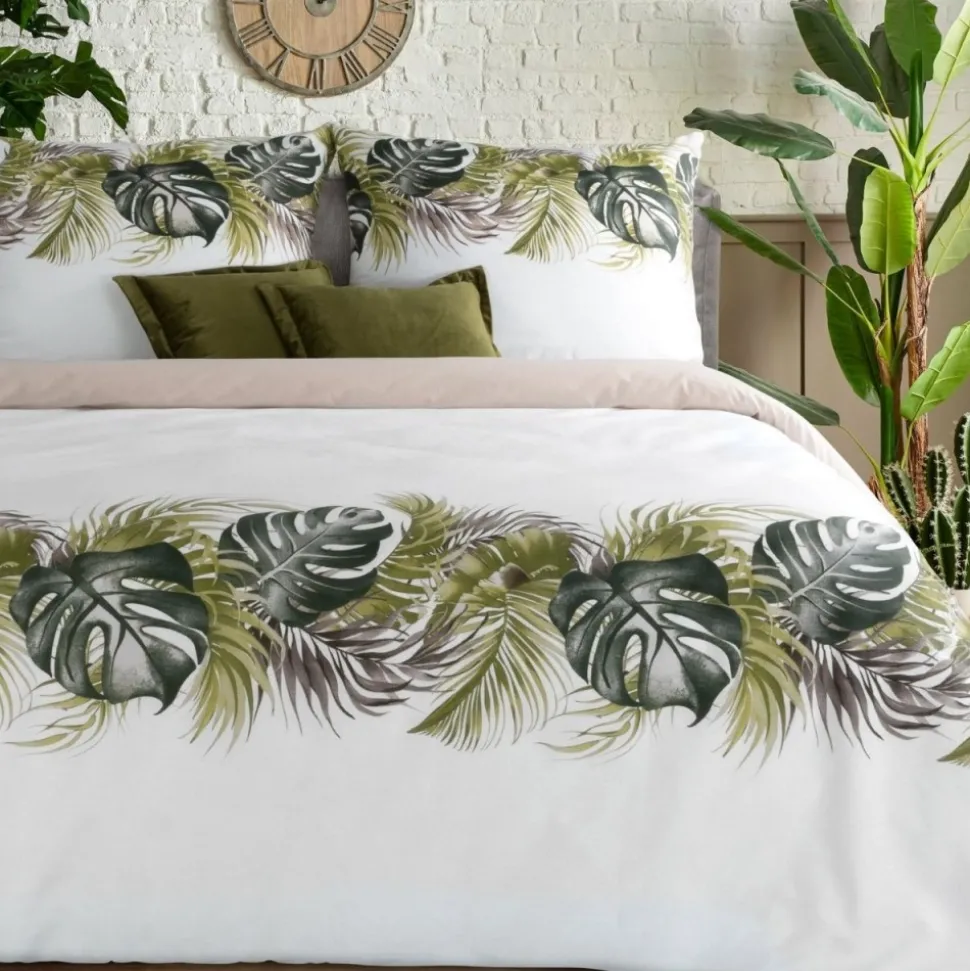 Pościel AMBER monstera 160x200 cm bawełna