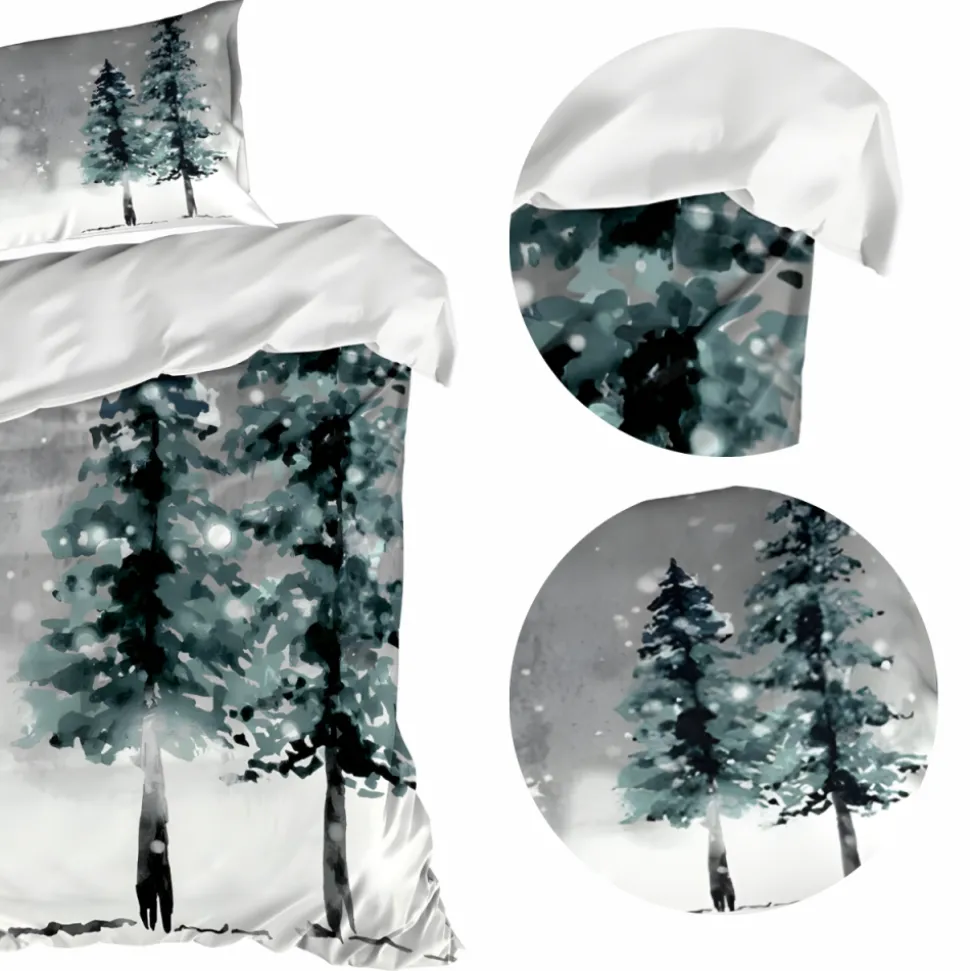 Pościel świąteczna FOREST 140X200 cm bawełna