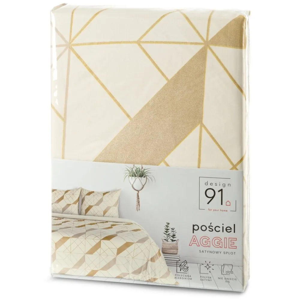 Pościel GEO/02 220x200 złoty geometryczny wzór * EUROFIRANY B.B. Choczyńscy Sp.J. Sale