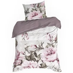 Pościel PEONY piwonie krem róż 140x200 cm bawełna * EUROFIRANY B.B. Choczyńscy Sp.J. New
