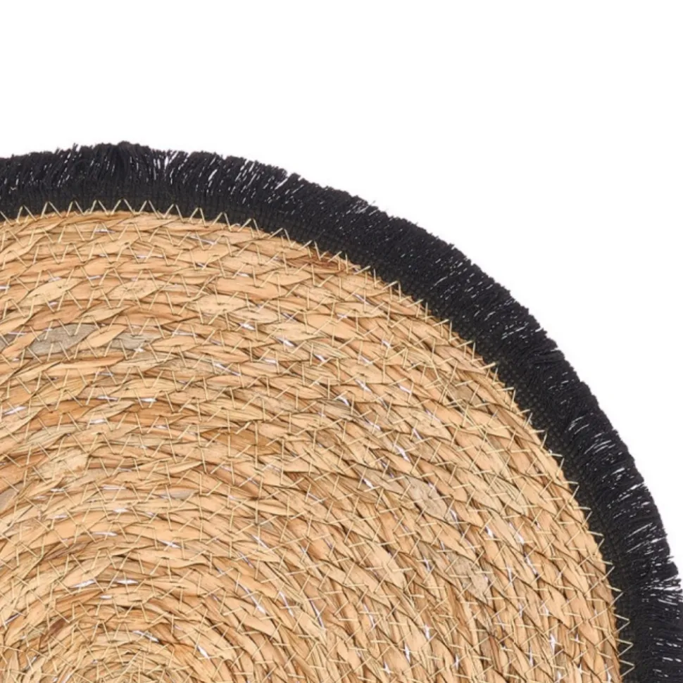 Podkładka na stół boho 38 cm czarne frędzle