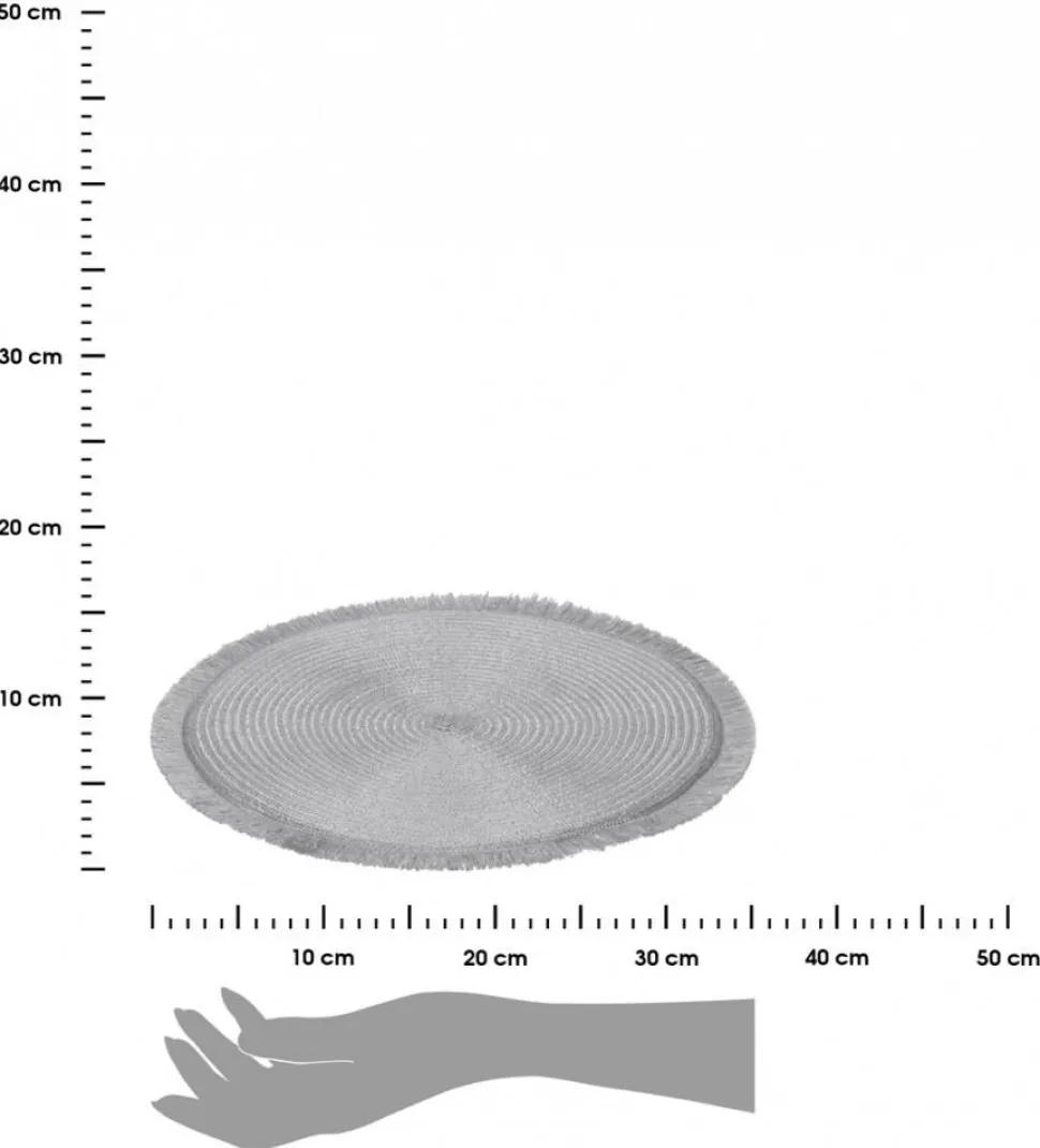 Podkładka na stół okrągła srebrna 35 cm