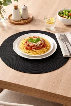Podkładka na stół Braid Black okrągła * Secret de Gourmet New