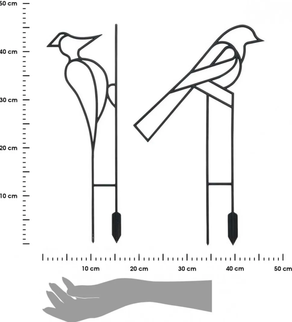 Podpórki do roślin Ptaki 2 szt 45 cm