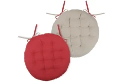 Poduszka na krzesło DUO 38 cm czerwona jasny beż