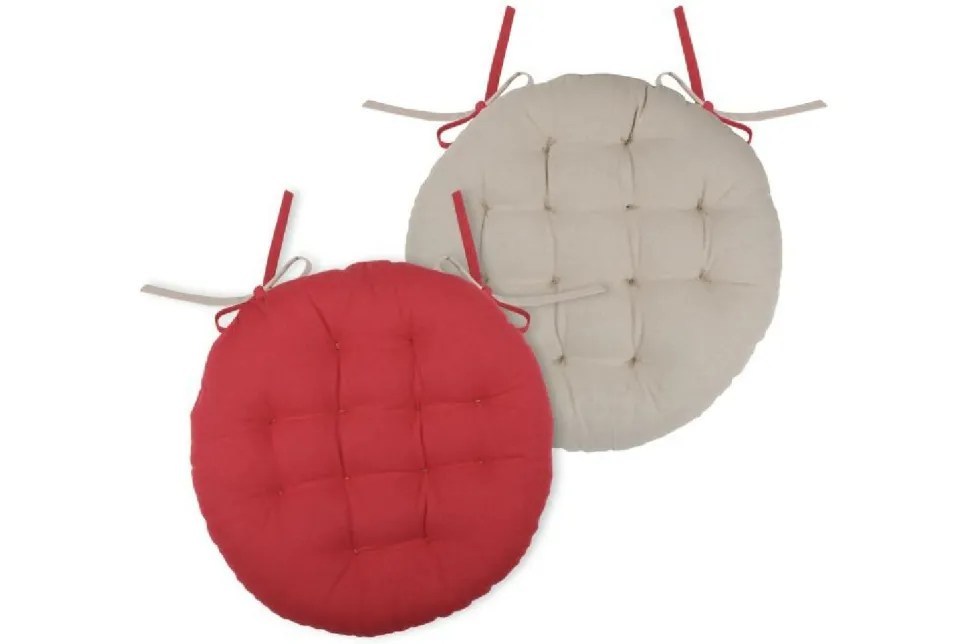 Poduszka na krzesło DUO 38 cm czerwona jasny beż