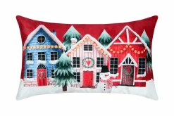 Poduszka świąteczna NOEL domki 30x50 cm