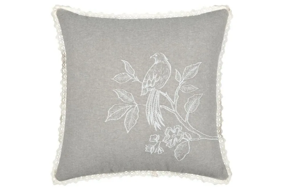Poduszka CLARINE 40x40 ptak gałązka koronka * STOF Clearance
