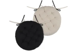 Poduszka na krzesło DUO 38 cm czarna jasny beż * STOF