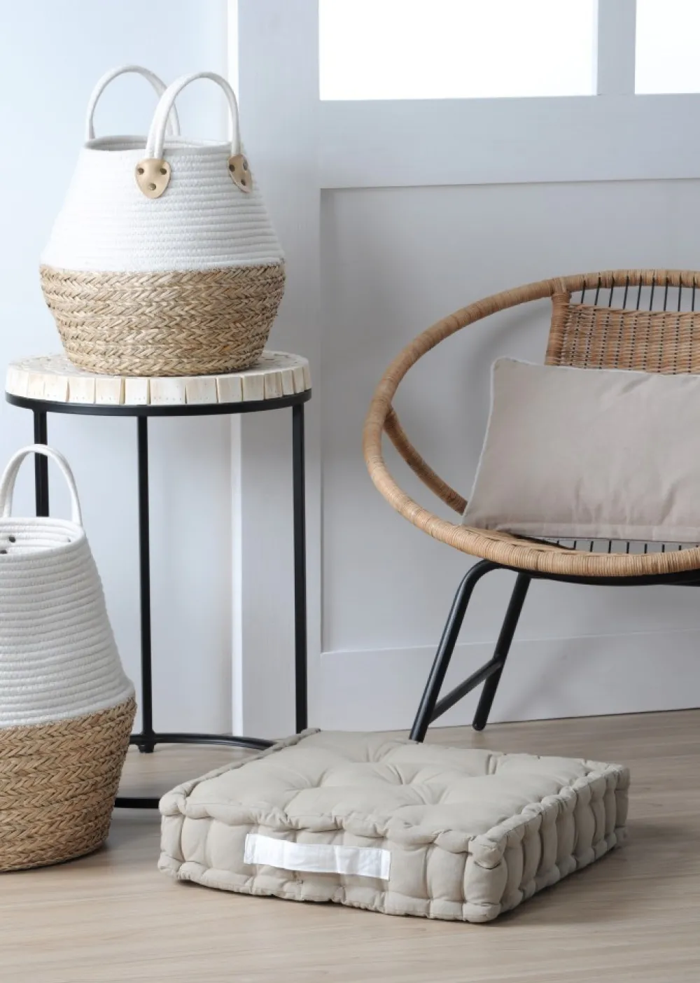 Poduszka podłogowa DUO 45x45 jasnobeżowa * STOF Outlet
