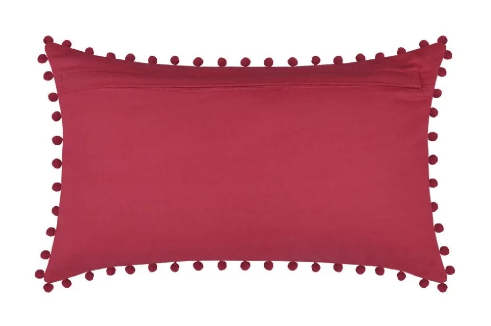 Poduszka SANCHEZ 30x50 czerwona pompony * STOF Outlet