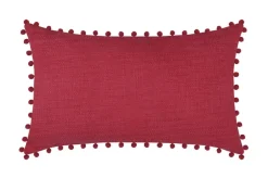 Poduszka SANCHEZ 30x50 czerwona pompony * STOF Outlet