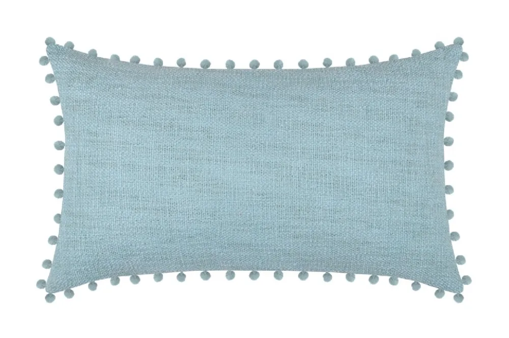 Poduszka SANCHEZ 30x50 niebieska pompony * STOF Outlet