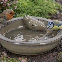 Poidełko dla ptaków ceramiczne z foką