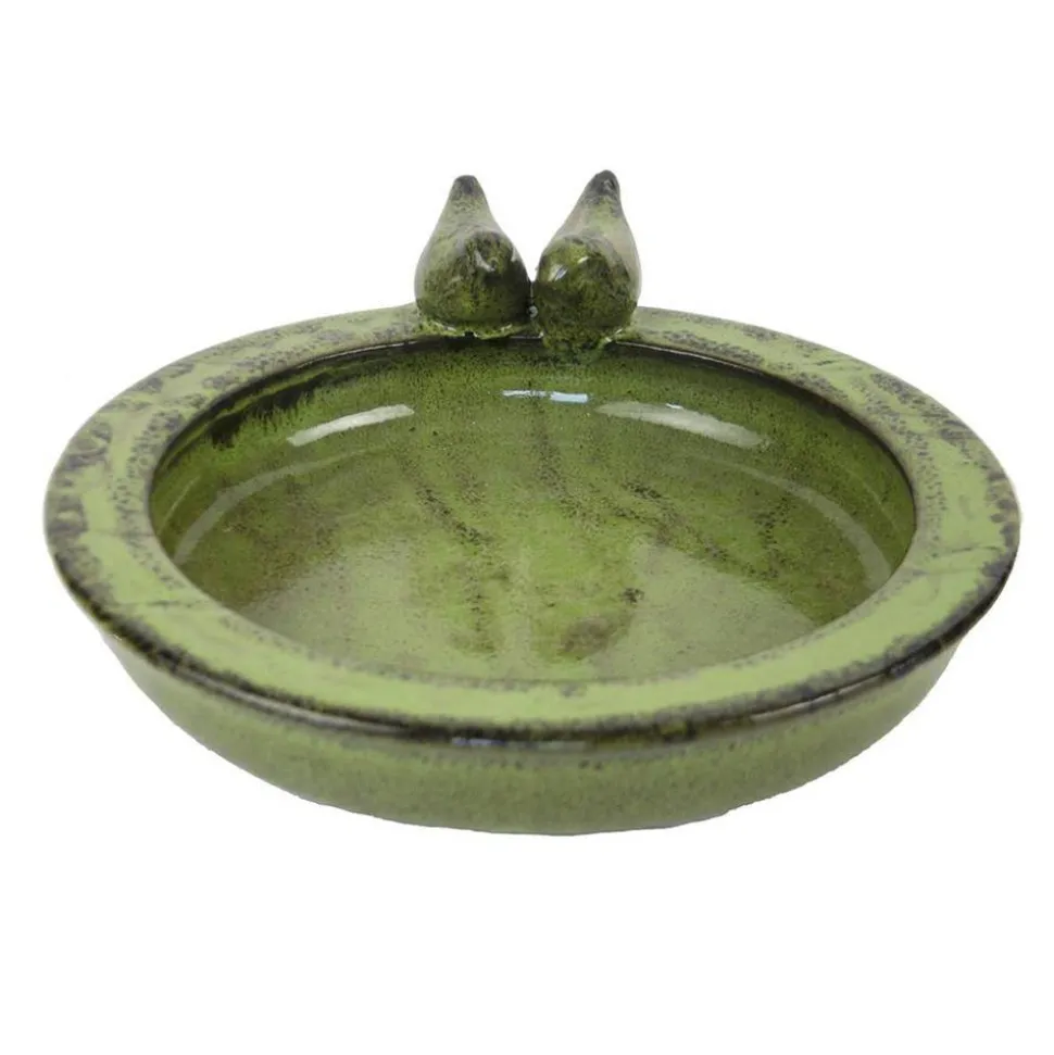 Poidełko dla ptaków ceramiczne zielone