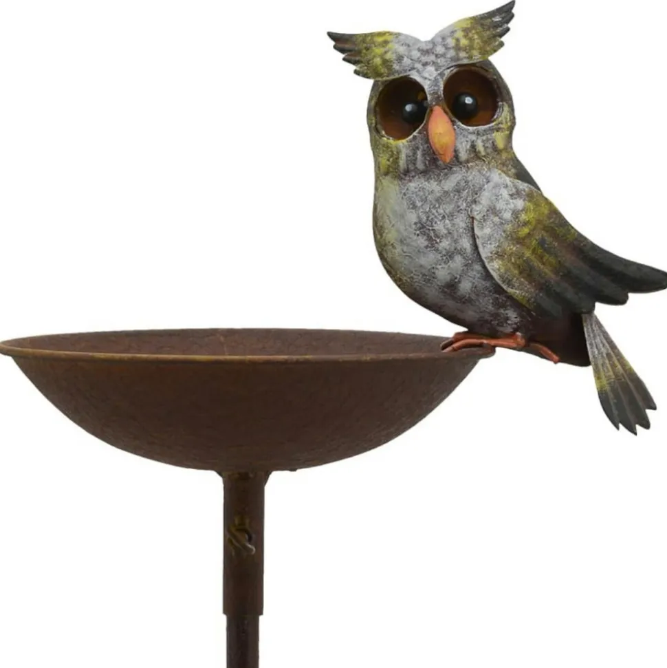 Poidełko z sową na metalowym stojaku h124,5 cm