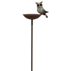 Poidełko z sową na metalowym stojaku h124,5 cm