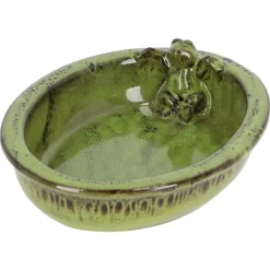 Poidełko dla ptaków ceramiczne z żabą zielone * Esschert Design Outlet