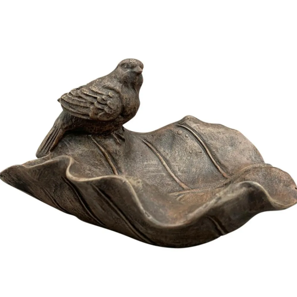 Poidełko ogrodowe liść z ptaszkiem 16,8x13,7 cm * Exner GmbH Online