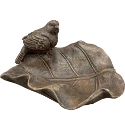 Poidełko ogrodowe liść z ptaszkiem 16,8x13,7 cm * Exner GmbH Online