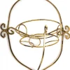 Pojedynczy kwietnik czarno-złoty metal 48 cm