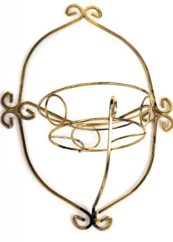 Pojedynczy kwietnik czarno-złoty metal 48 cm
