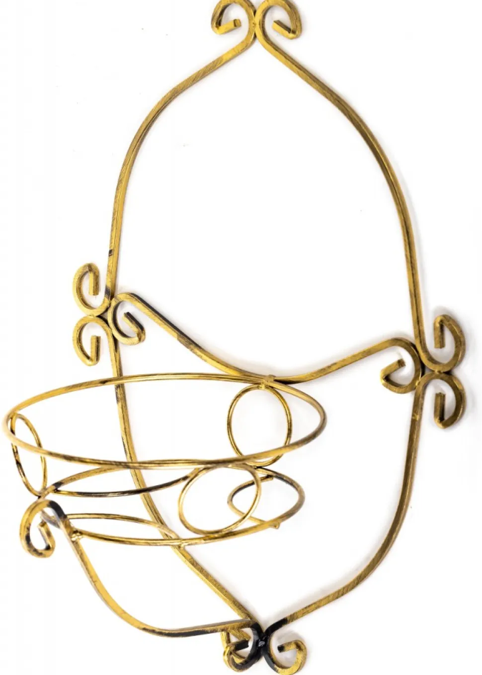 Pojedynczy kwietnik czarno-złoty metal 48 cm
